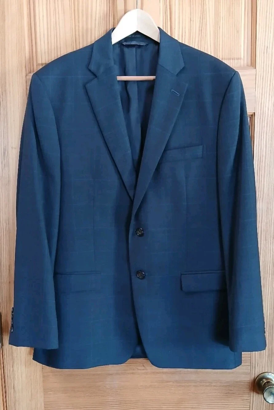 Blue Lauren Ralph Lauren Mens 42R Canada Made Blazer Suit Jacket Wool Two Button